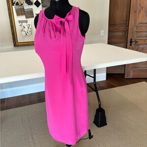 Ann Taylor Fuchsia Silk Sleeveless Dress